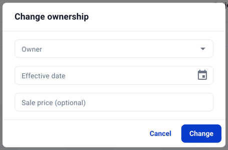Hardfin change ownership pane