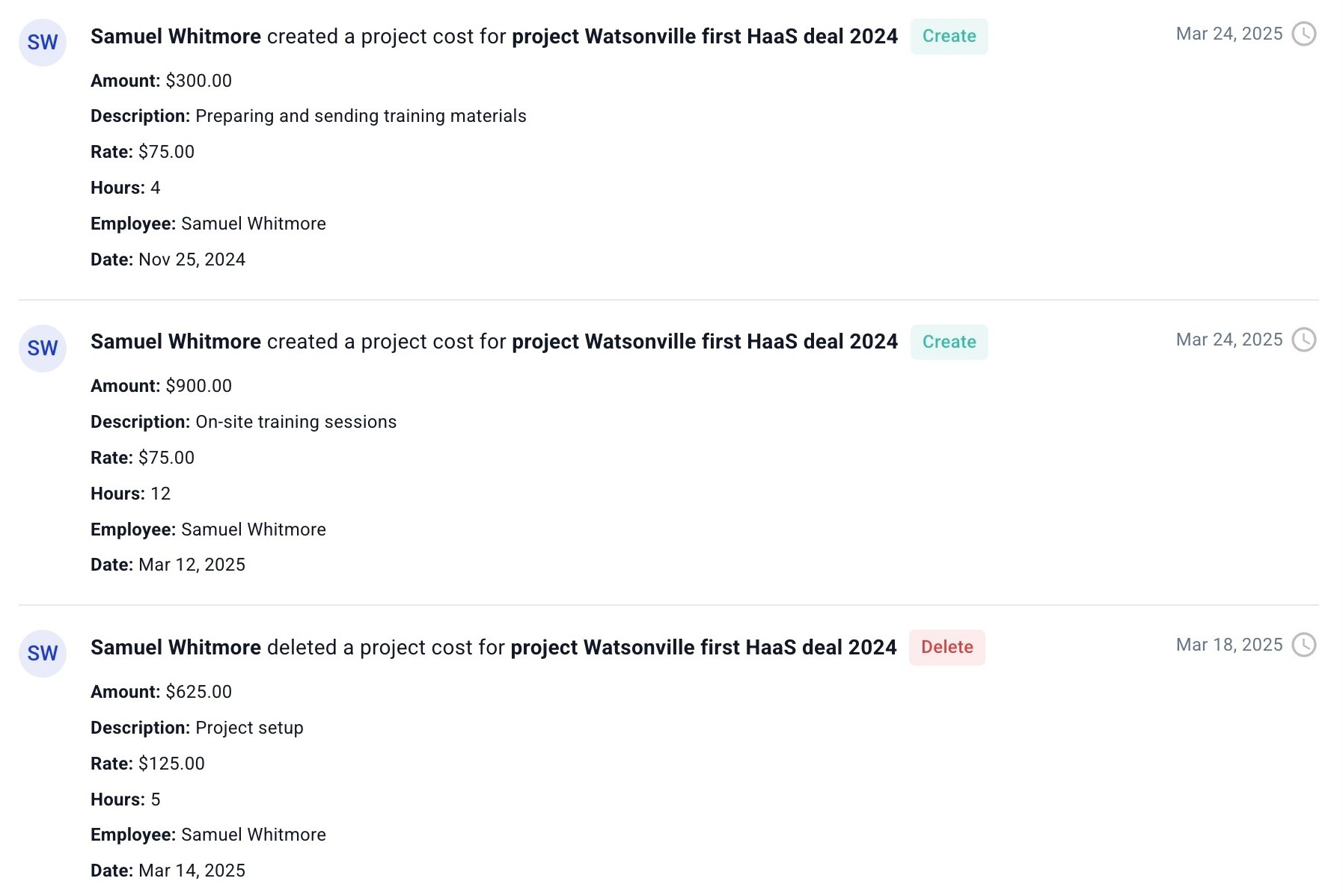 Hardfin master audit log visual improvements