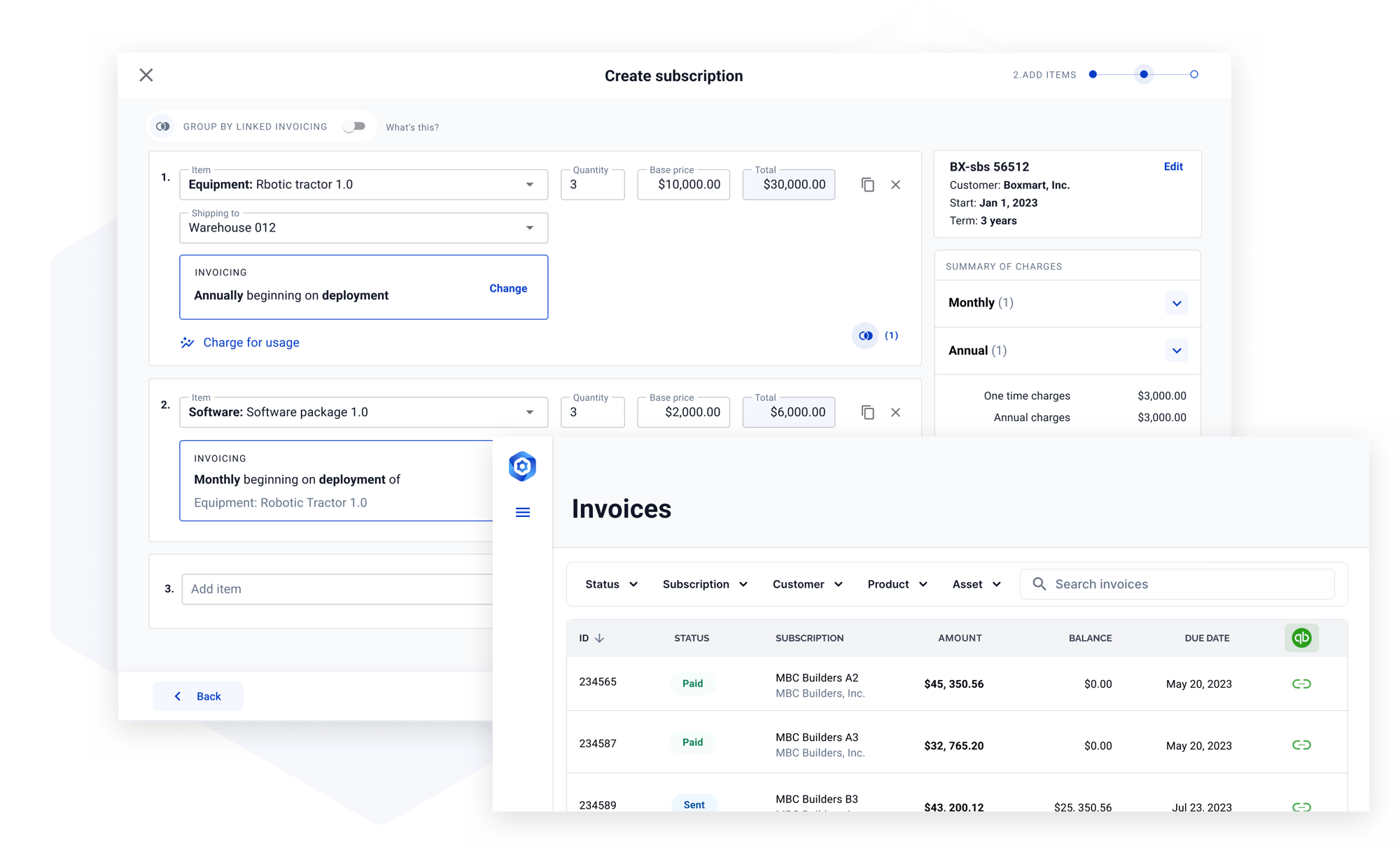 Hardfin platform billing management screenshot