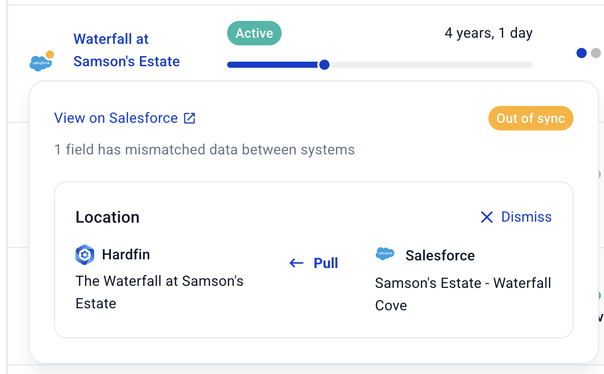 Hardfin CRM sync