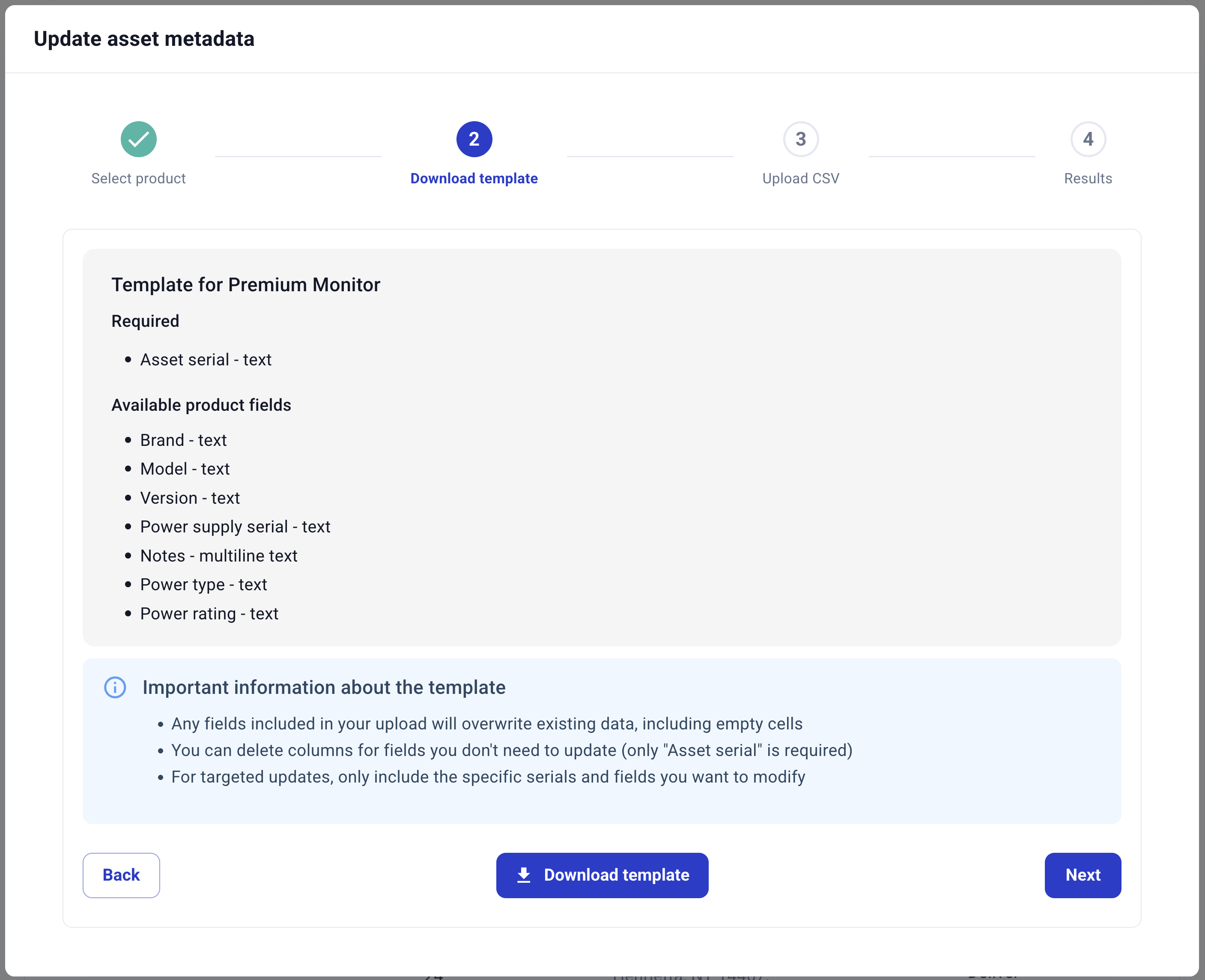 Hardfin asset metadata uploader window
