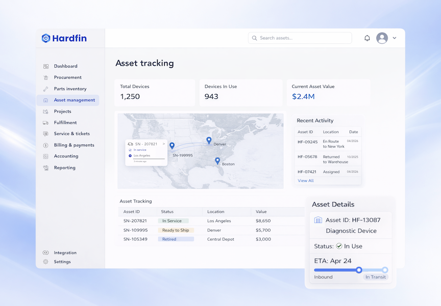 Hardfin asset tracking