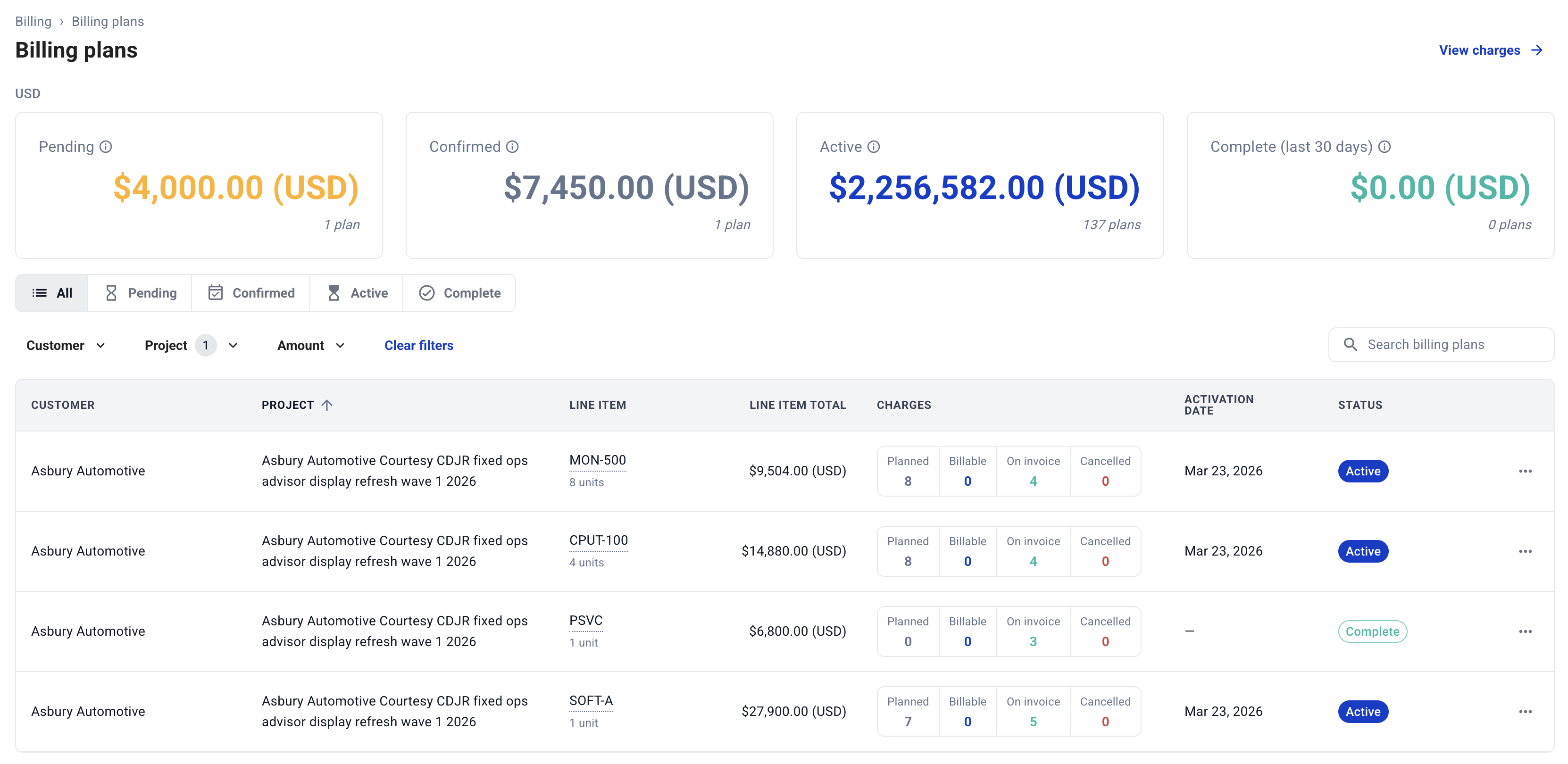 Hardfin billing plans workbench