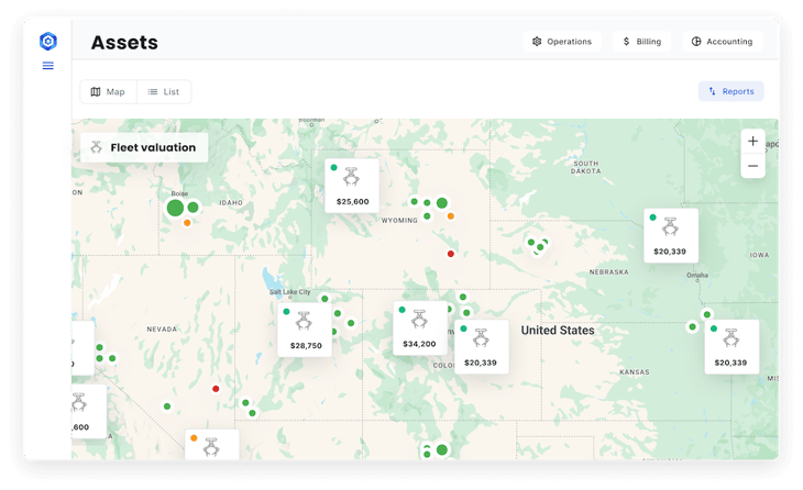 Hardfin hardware-as-a-service (HaaS) asset map