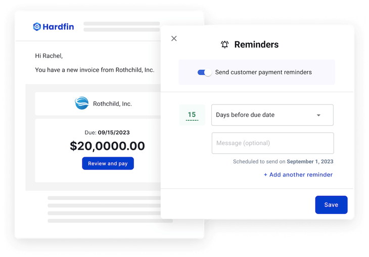 Hardfin hardware-as-a-service (HaaS) intelligent collections invoice emails reminders