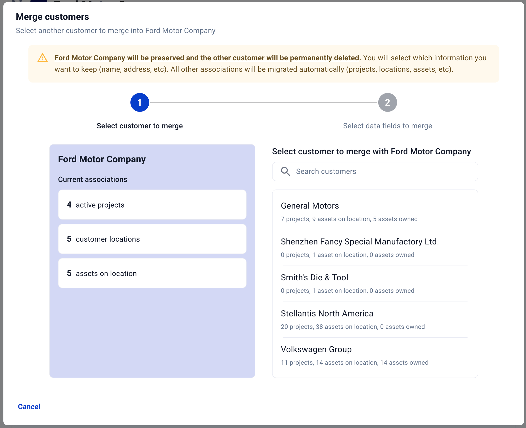 Hardfin merge customers window example workflow