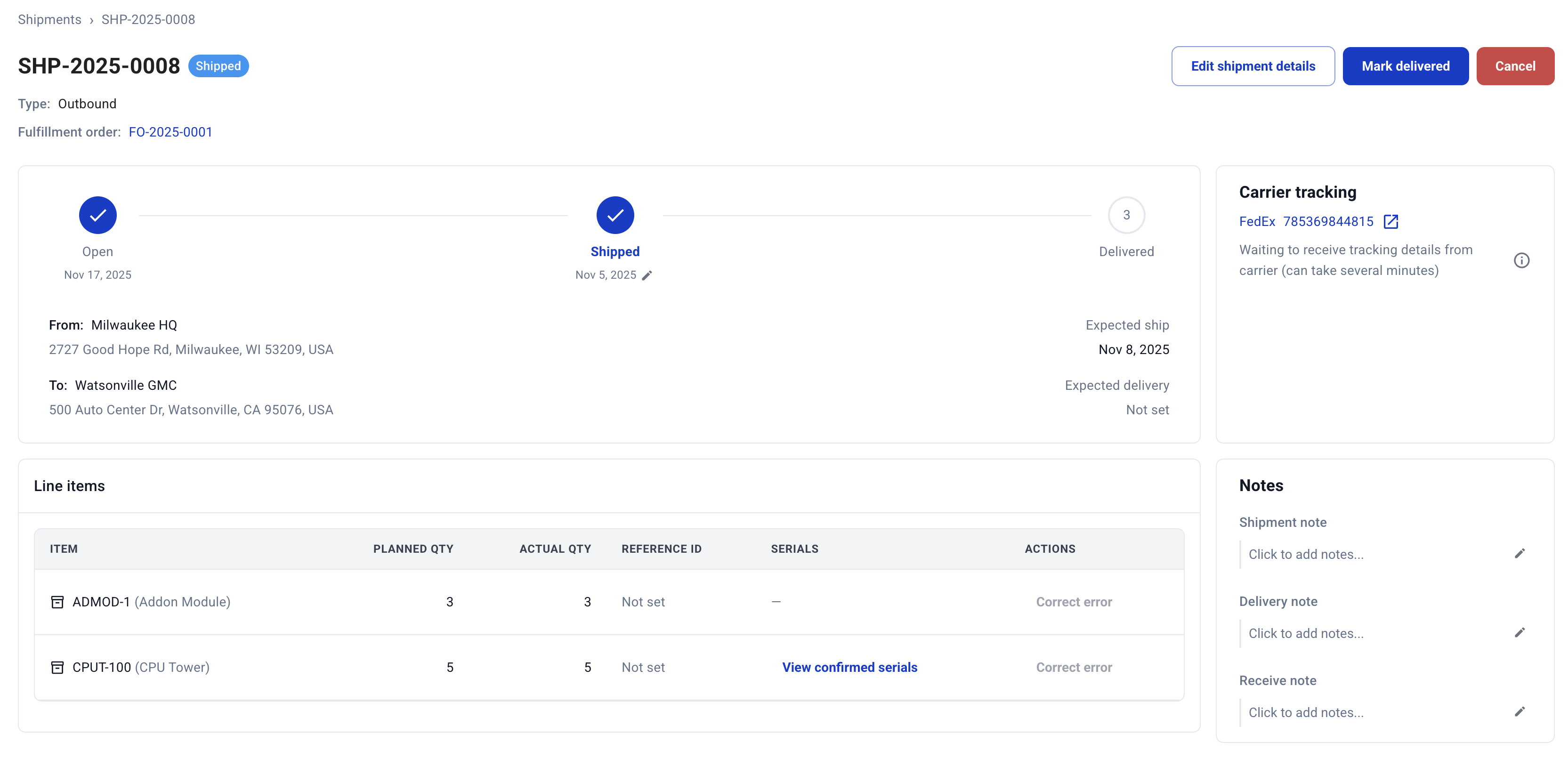 Hardfin-shipment-details-view