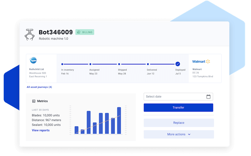 Hardfin hardware-as-a-service (HaaS) asset tracking screenshot