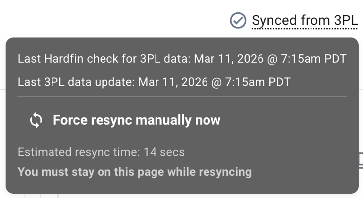 Hardfin on demand sync