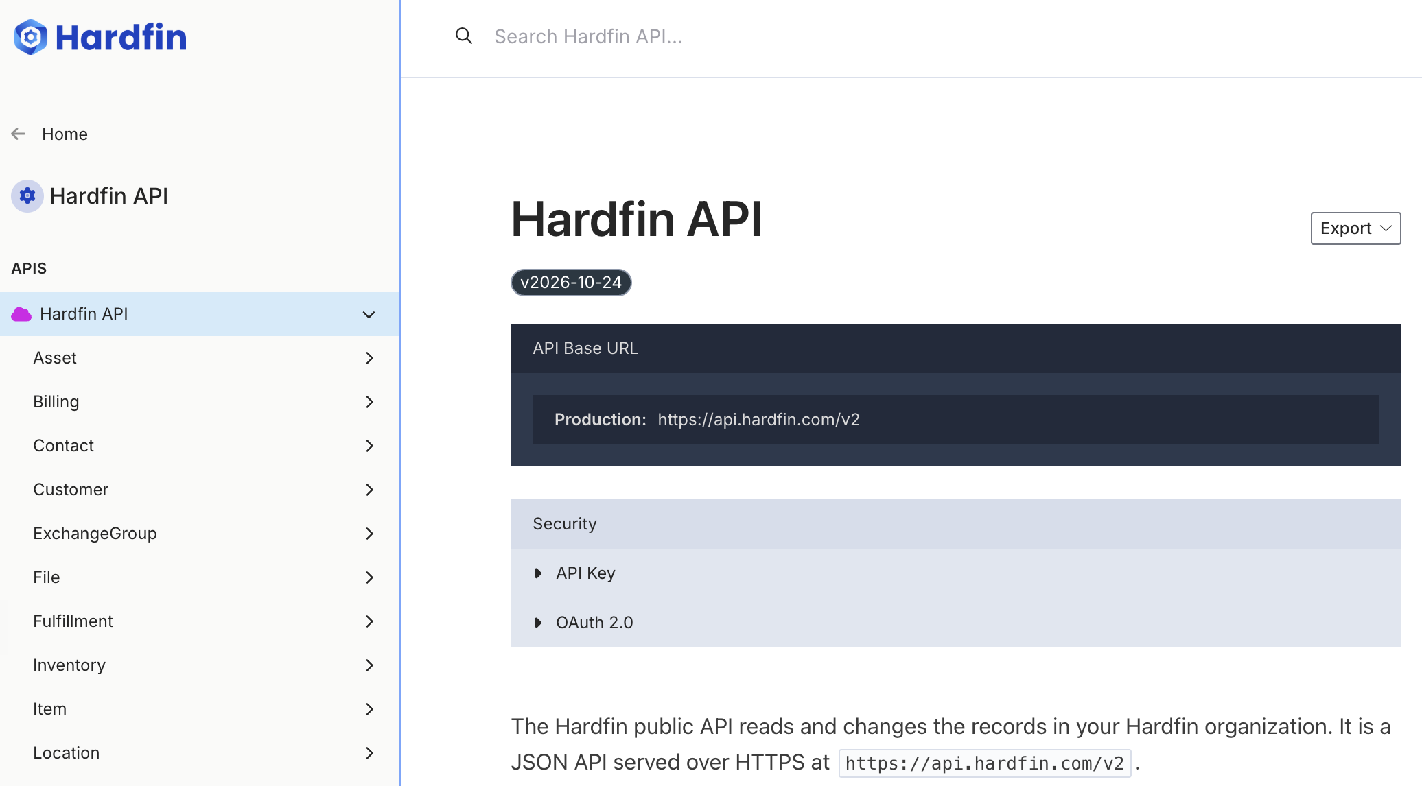 Hardfin API expansion